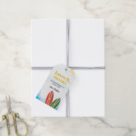 Baby aan boord van het strand baby shower dank u cadeaulabel