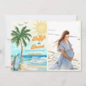 Baby aan boord van het strand Baby shower Foto Kaart (Voorkant)