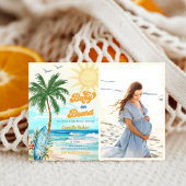 Baby aan boord van het strand Baby shower Foto Kaart