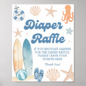 Baby aan boord van het strand Baby shower luier Ra Poster (Voorkant)