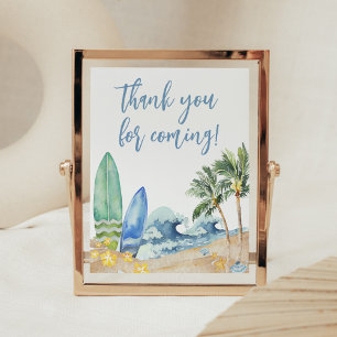 Baby aan boord van het strand Bedankt voor uw koms Poster