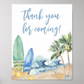 Baby aan boord van het strand Bedankt voor uw koms Poster (Voorkant)