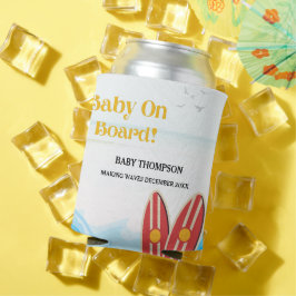 Baby aan boord van het strand surfplank baby showe blikjeskoeler