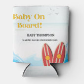 Baby aan boord van het strand surfplank baby showe blikjeskoeler (Voorkant)