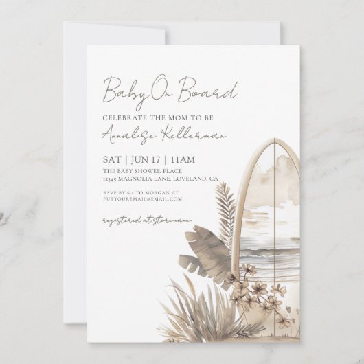 Baby aan boord van het Summer Boho Beach Baby show Kaart (Voorkant)