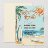 Baby aan boord van het Surfboard Baby shower Kaart (Voorkant / Achterkant)