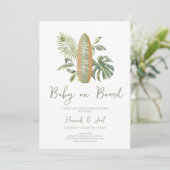 Baby aan boord van het Surfboard Ocean Beach Baby Kaart (Staand voorkant)