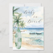 Baby aan boord van het surfboard Tropical Beach Ba Kaart (Voorkant)