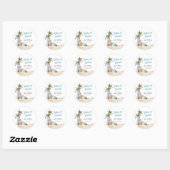Baby aan boord van het Surfing Beach Baby shower Ronde Sticker (Vel)