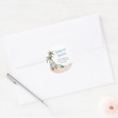 Baby aan boord van het Surfing Beach Baby shower Ronde Sticker (Envelop)