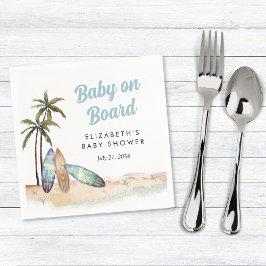 Baby aan boord van het Surfing Beach Baby shower Servet