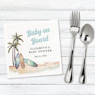 Baby aan boord van het Surfing Beach Baby shower Servet