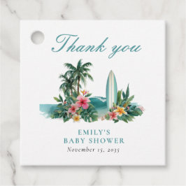 Baby aan boord van het Surven Beach Baby shower Bedankjes Labels