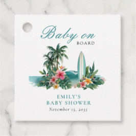 Baby aan boord van het Surven Beach Baby shower Bedankjes Labels
