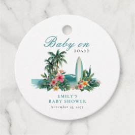 Baby aan boord van het Surven Beach Baby shower Bedankjes Labels
