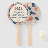 Baby aan boord van nautisch Baby shower Handwaaier (Voorkant en achterkant)