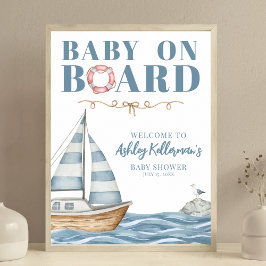 Baby aan boord van nautisch Baby shower Poster