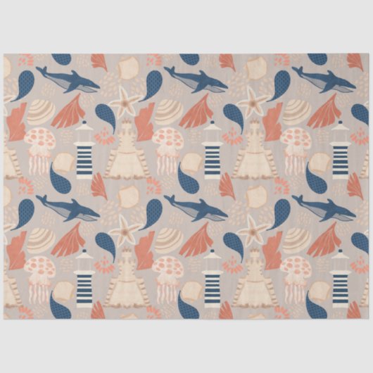 Baby aan boord van nautisch Baby shower Tissuepapier (Voorkant)