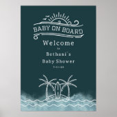 Baby Aan boord van Neutral Slate Baby shower Welko Poster (Voorkant)