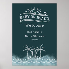 Baby Aan boord van Neutral Slate Baby shower Welko Poster