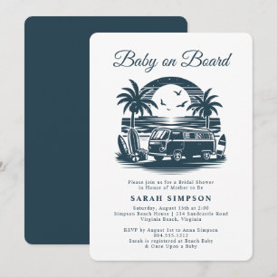 Baby aan boord van Retro Tropisch Baby shower Kaart