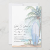 Baby Aan boord van Summer Beach Baby shower Kaart (Voorkant)