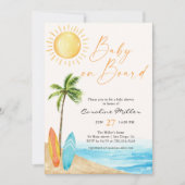 Baby Aan boord van Summer Beach Baby shower Kaart (Voorkant)