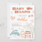 Baby aan boord van Surf Baby shower Uitnodiging Ka (Voorkant)