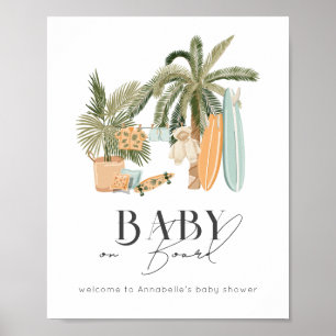 Baby aan boord van Surf Baby shower Welkomstteken Poster