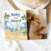 Baby aan boord van Surf Beach Baby shower Foto Kaart