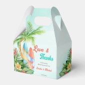 Baby aan boord van tropisch surfbaby shower dank bedankdoosjes (Voorkant Zijde)