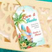 Baby aan boord van tropisch surfbaby shower dank cadeaulabel