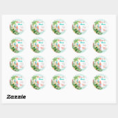Baby aan boord van tropisch surfbaby shower dank ronde sticker (Vel)