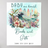 Baby aan boord van Tropische surfboeken en geschen Poster (Voorkant)