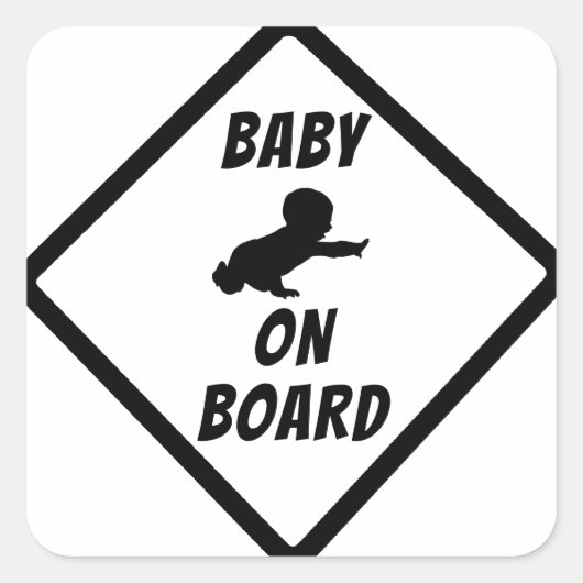 BABY AAN BOORD VIERKANTE STICKER (Voorkant)