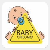 Baby aan boord vierkante sticker (Voorkant)