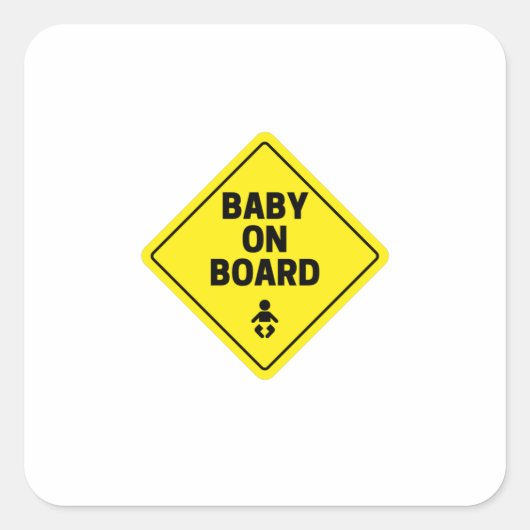 Baby aan boord vierkante sticker (Voorkant)