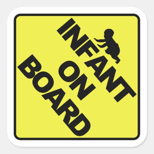 Baby aan boord vierkante sticker (Voorkant)