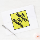 Baby aan boord vierkante sticker (Envelop)
