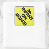 Baby aan boord vierkante sticker (Tas)