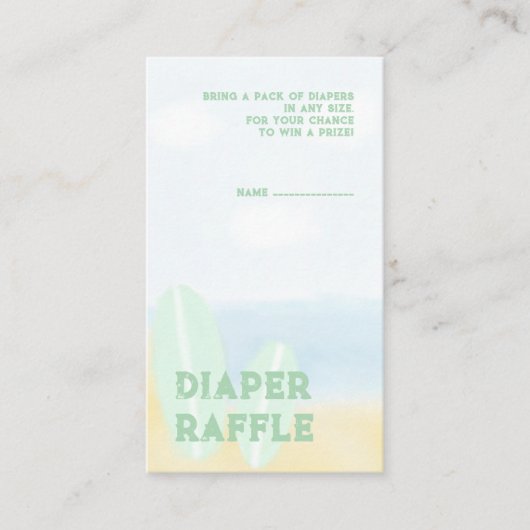 Baby Aan boord Waterverf Baby shower Luier Raffle Informatiekaartje (Voorkant)