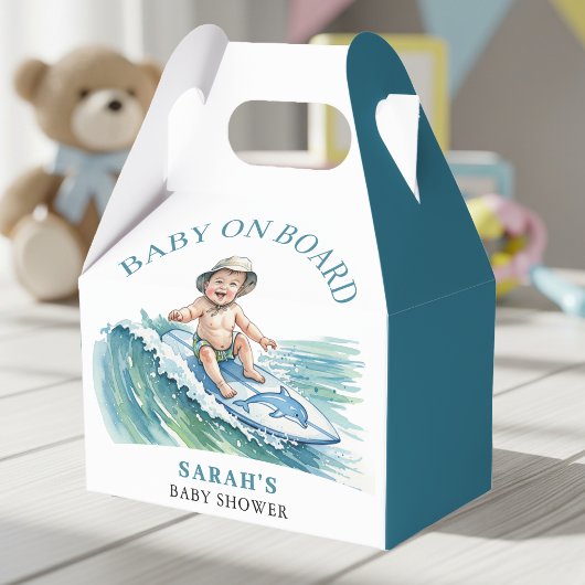 Baby aan boord Waterverf Surfen Baby shower Bedankdoosjes