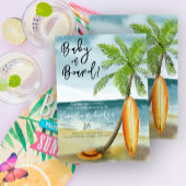 Baby Aan boord Waterverf surfen strand baby shower Kaart