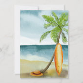 Baby Aan boord Waterverf surfen strand baby shower Kaart (Achterkant)