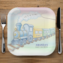 Baby aan boord Waterverf Train Baby shower