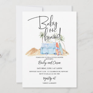 Baby aan boord, zomerBaby shower, Baby shower, Kaart