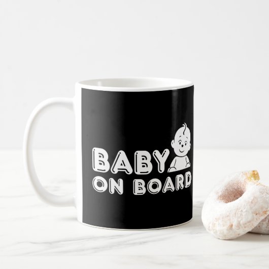 Baby aan boord zwangerschapsaankondiging koffiemok (Met donut)