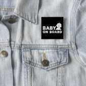 Baby aan boord zwangerschapsaankondiging vierkante button 5,1 cm (In situ)