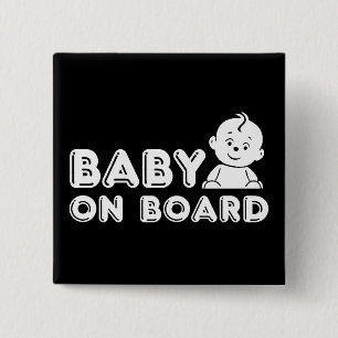 Baby aan boord zwangerschapsaankondiging vierkante button 5,1 cm