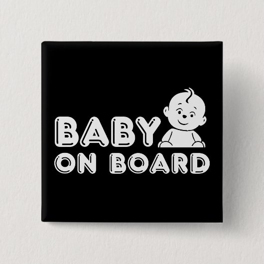 Baby aan boord zwangerschapsaankondiging vierkante button 5,1 cm (Voorkant)